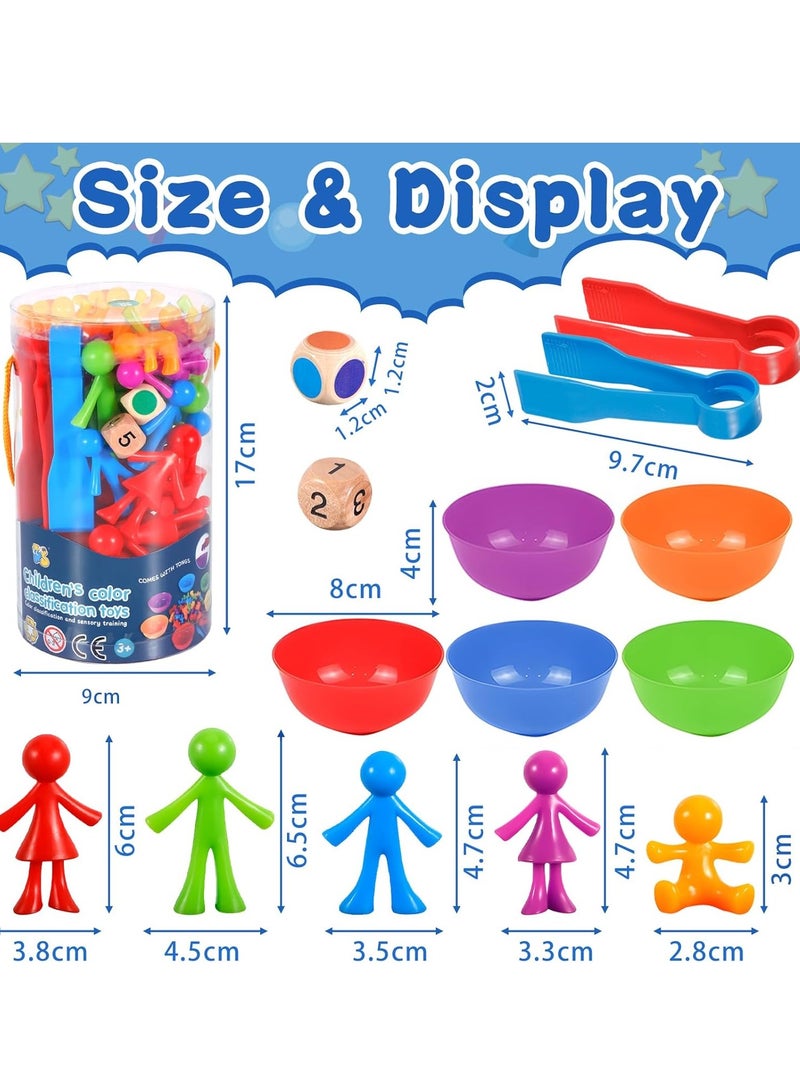 Counting Matching Game, Sorting Toys With Sorting Cups, Color Sorting And Sensory Training Preschool Educational Learning Toy Set Gift For Toddler Kids Boys Girls 3+ Years Old (Family Version) - Image 2