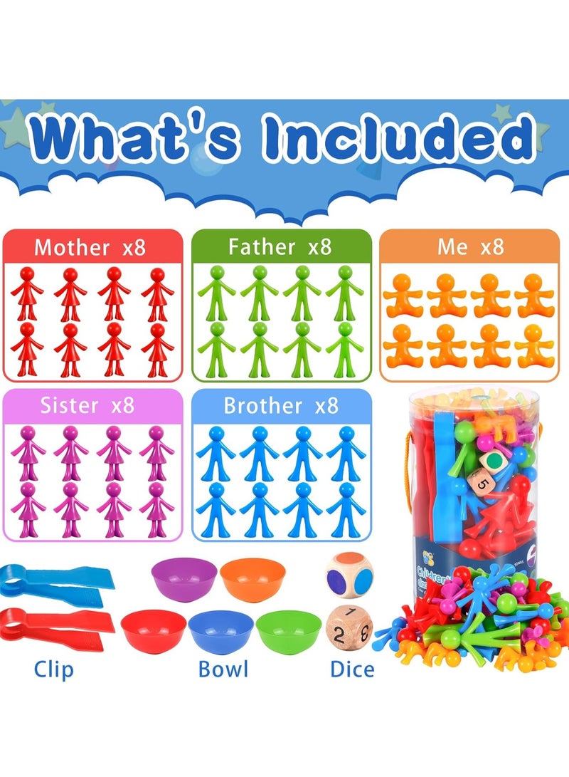 Counting Matching Game, Sorting Toys With Sorting Cups, Color Sorting And Sensory Training Preschool Educational Learning Toy Set Gift For Toddler Kids Boys Girls 3+ Years Old (Family Version) - Image 4