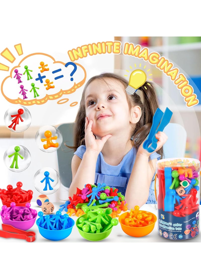 Counting Matching Game, Sorting Toys With Sorting Cups, Color Sorting And Sensory Training Preschool Educational Learning Toy Set Gift For Toddler Kids Boys Girls 3+ Years Old (Family Version) - Image 3