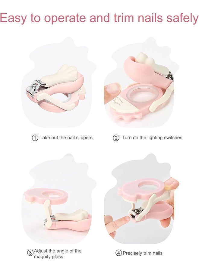 MXN Nail Trimmer for Baby,  Foldable Clipper, Fingernail Scissors with Magnifier and LED Light for Babies  - Image 3