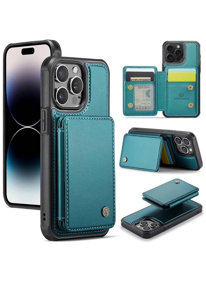 Case For iPhone 14 Pro Max J05 Business Magnetic Style RFID Leather Phone Case