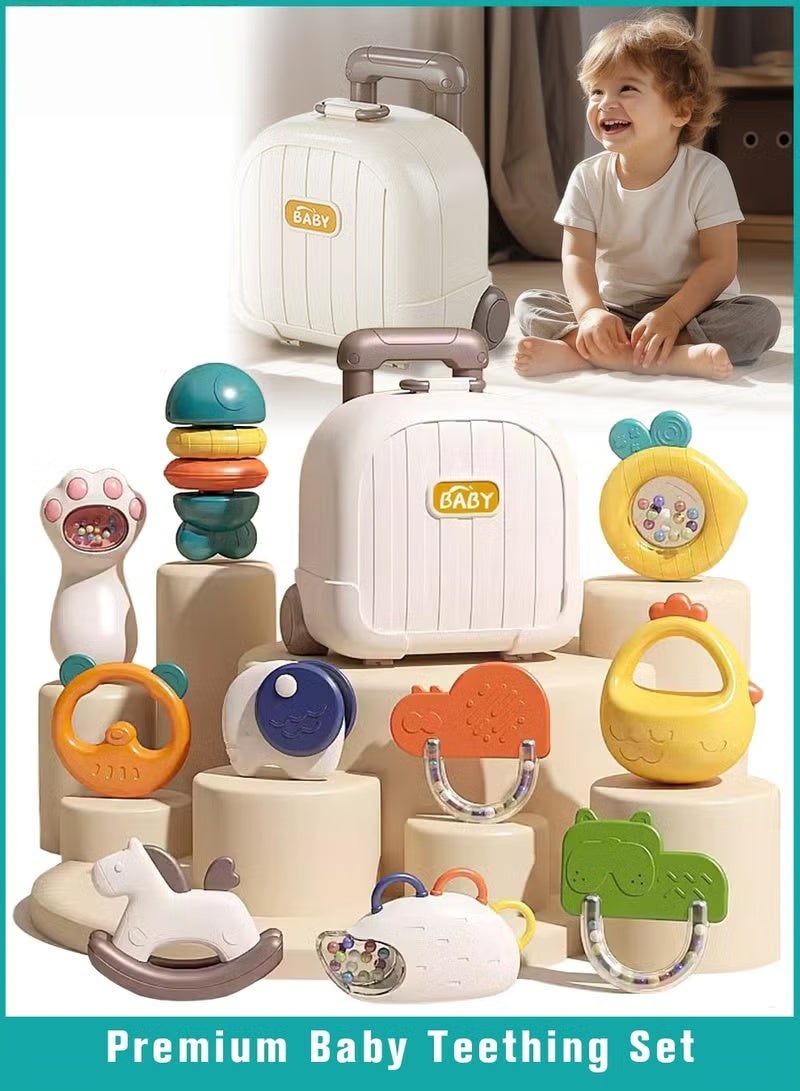 HOOKOR 11 PCS Baby Rattle Toy, Infant Teething Toys, Baby Teethers Set With Storage Box, Babies Toys Gifts for Boys And Girls 0-3-6-12-18 Months, Early Educational Toy Set - Image 1