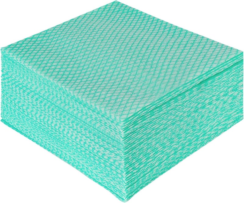 Jebblas Disposable Dish Towels and Cloths, Reusable Wipes, 50 Count/Pack, Green - Image 1