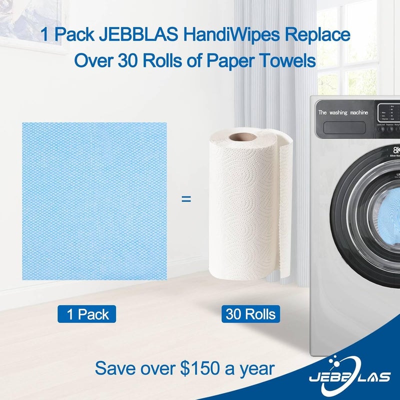 Jebblas Disposable Dish Towels and Cloths, Reusable Wipes, 50 Count/Pack, Green - Image 4