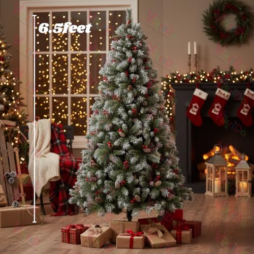 VikriDA 6.5 Feet European Cherry Pine Artificial Christmas Tree | Premium Xmas Tree with Foldable Metal Stand for Party Decoration - Image 2