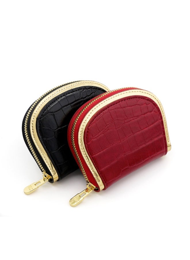 NIBEMINENT Women's Card Bag Vintage Stone Organ Card Bag Large Capacity Multi-slot Card Bag Zipper Bag Clutch Bag  - Image 2