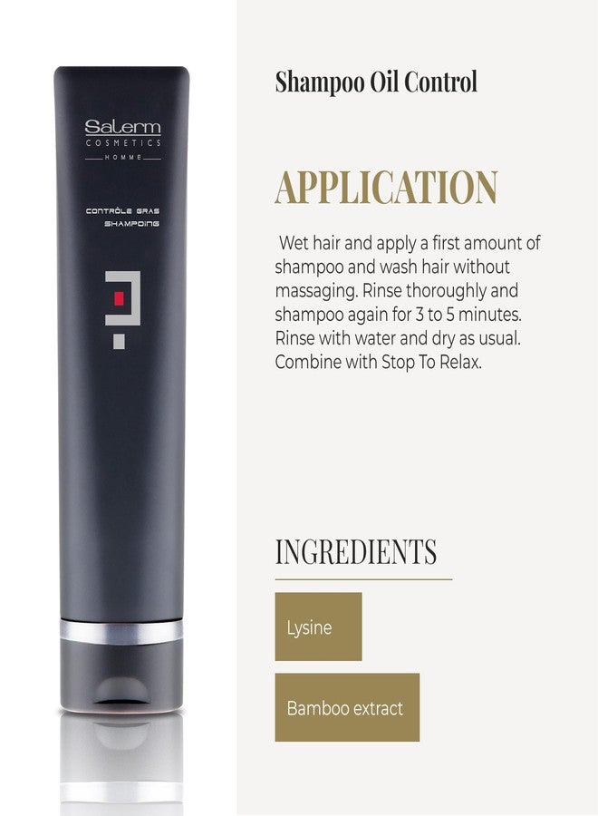 SALERM - Shampoo for Oily Hair - Homme Controle Gras Shampoo - 250 ml - Cleans Hair - Mantain a Clean and Balanced Look - Lightweight Refreshing Formula - Image 4