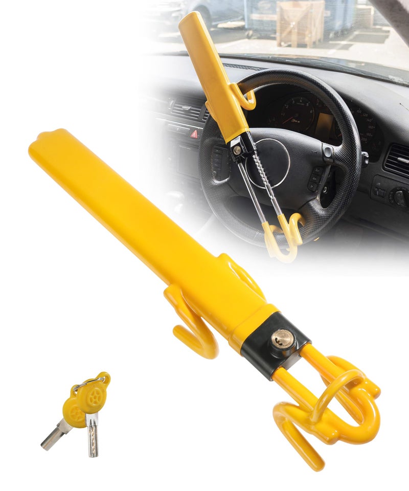 bylikeho Steering Wheel Lock,Wheel Locks for Cars,Car Accessories Car Lock Anti Theft Car Device,Car Steering Wheel Lock,Adjustable Anti-Theft Device Car Locks Double Hook Locks for SUV Pickup Truck - Image 1