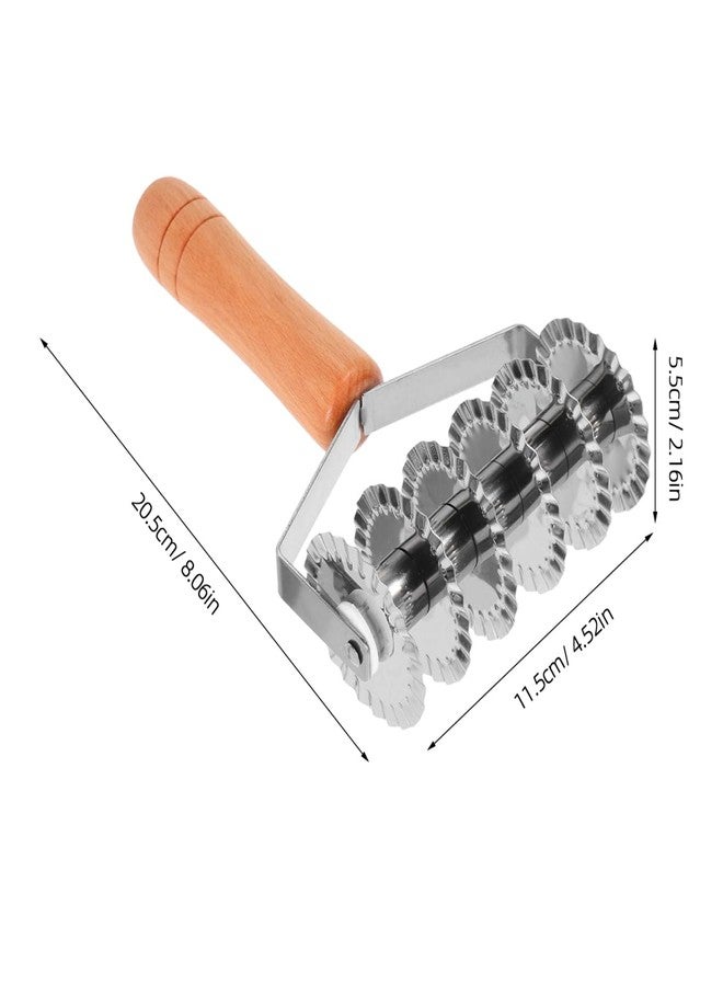 BESTOYARD Wooden-Handled Stainless Steel Dough Cutter for Pastry Pizza Noodle & Lattice Crust Cutting Tool Manual Kitchen Utensil for Baking and Pasta Making - Image 2