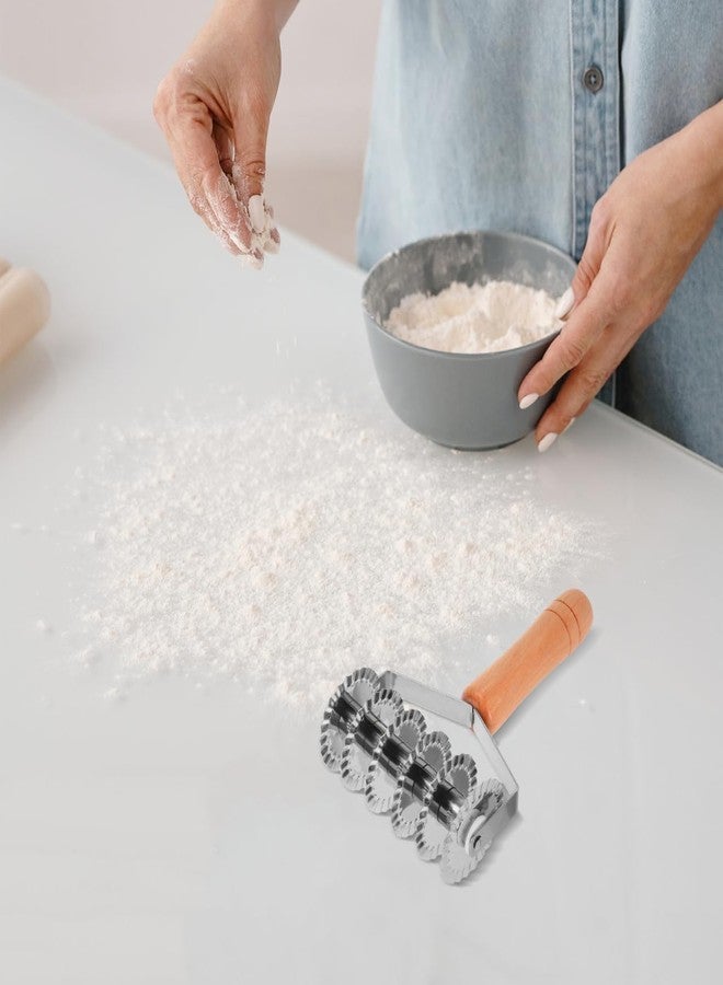 BESTOYARD Wooden-Handled Stainless Steel Dough Cutter for Pastry Pizza Noodle & Lattice Crust Cutting Tool Manual Kitchen Utensil for Baking and Pasta Making - Image 5