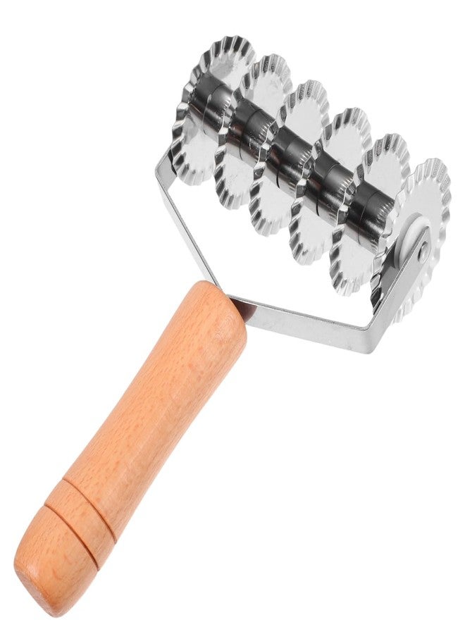 BESTOYARD Wooden-Handled Stainless Steel Dough Cutter for Pastry Pizza Noodle & Lattice Crust Cutting Tool Manual Kitchen Utensil for Baking and Pasta Making - Image 1