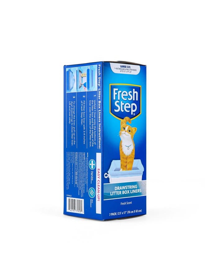 Fresh Step Drawstring Cat Litter Box Liners, Fresh Scent, Size Large,2.5"x17" - 7 Count | Kitty Litter Bags, Cat Litter Liners for All Cats To Keep Your Home Clean - Image 3