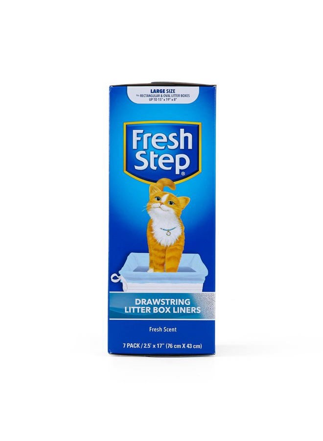 Fresh Step Drawstring Cat Litter Box Liners, Fresh Scent, Size Large,2.5"x17" - 7 Count | Kitty Litter Bags, Cat Litter Liners for All Cats To Keep Your Home Clean - Image 2