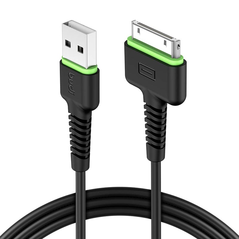budi كابل شاحن USB بودي 30 دبوس لجهاز آيفون 4/4S/3G، آيباد 1/2/3، آيبود - أسود - Image 1
