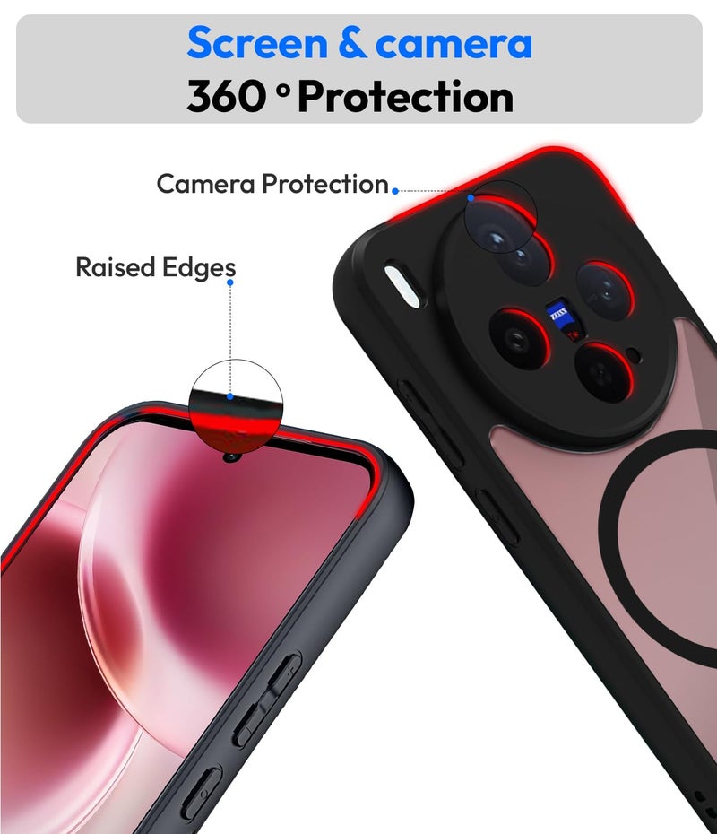 KAPAVER Essential Case for Vivo X300 MagSafe, Magnetic | Vivo X300 Back Cover (Mag-X Black) - Image 5