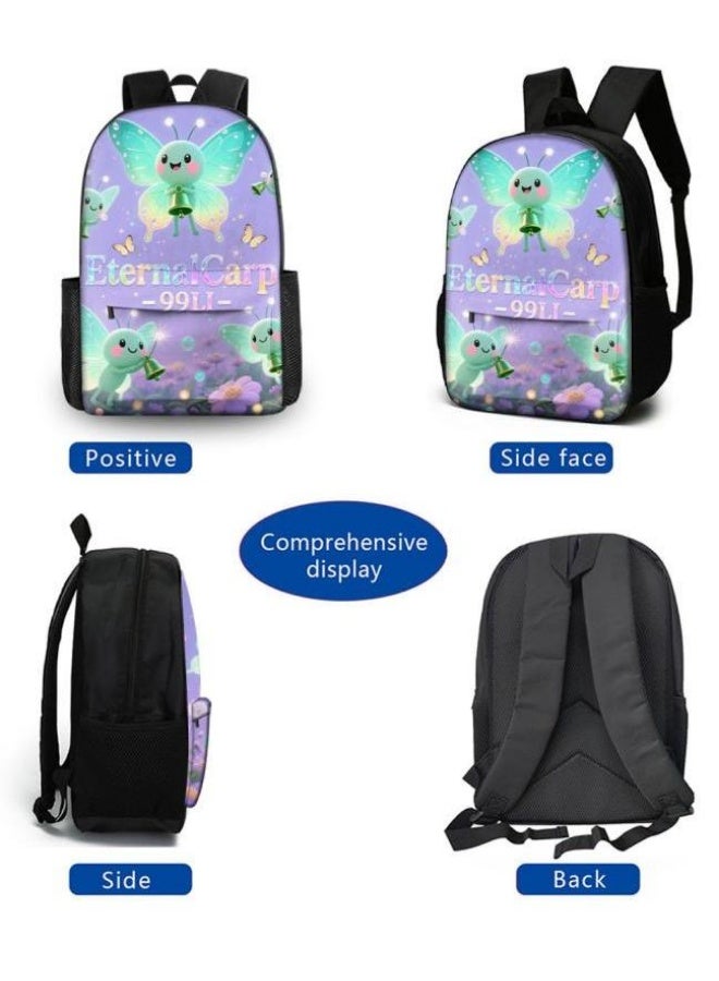 Bright Li Fire Shoulder + hand-held + stationery bag | Cartoon bag 3-piece set, easy to cope with various occasions (available for students, children, friends' outings, mountain climbing, school, etc.) | Back to school season/holiday gifts - 113 - Image 5