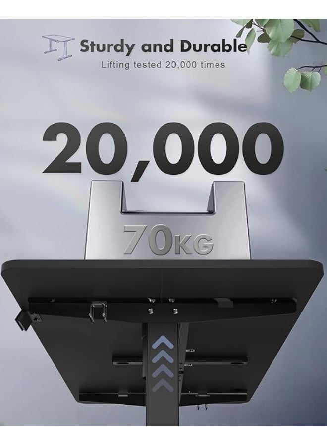 Anovara Standing Desk Height Adjustable Desk Standing Desk Adjustable Office Desk Stand Up Computer Desk (Black) - Image 4