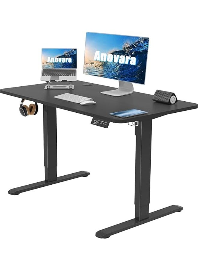 Anovara - Anovara Standing Desk Height Adjustable Desk Standing Desk 100 X 60cm Adjustable Office Desk Stand Up Computer Desk (Black, 100cm) - Image 1