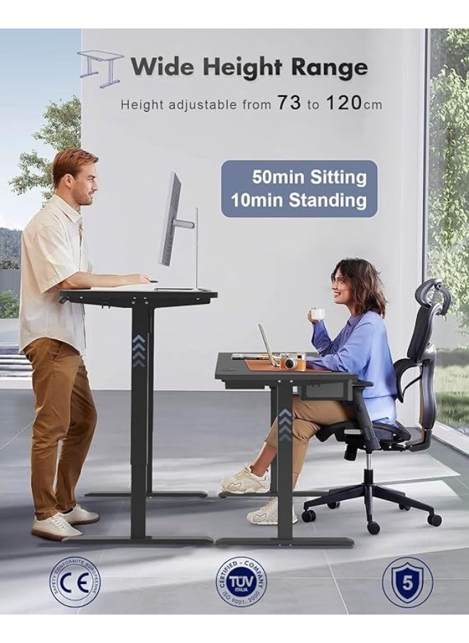 Anovara - Anovara Standing Desk Height Adjustable Desk Standing Desk 100 X 60cm Adjustable Office Desk Stand Up Computer Desk (Black, 100cm) - Image 1