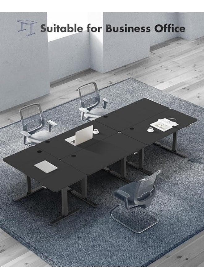 Anovara - Anovara Standing Desk Height Adjustable Desk Standing Desk 100 X 60cm Adjustable Office Desk Stand Up Computer Desk (Black, 100cm) - Image 1