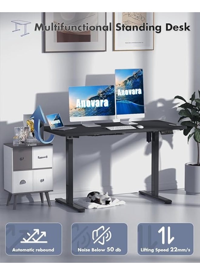 Anovara - Anovara Standing Desk Height Adjustable Desk Standing Desk 100 X 60cm Adjustable Office Desk Stand Up Computer Desk (Black, 100cm) - Image 1