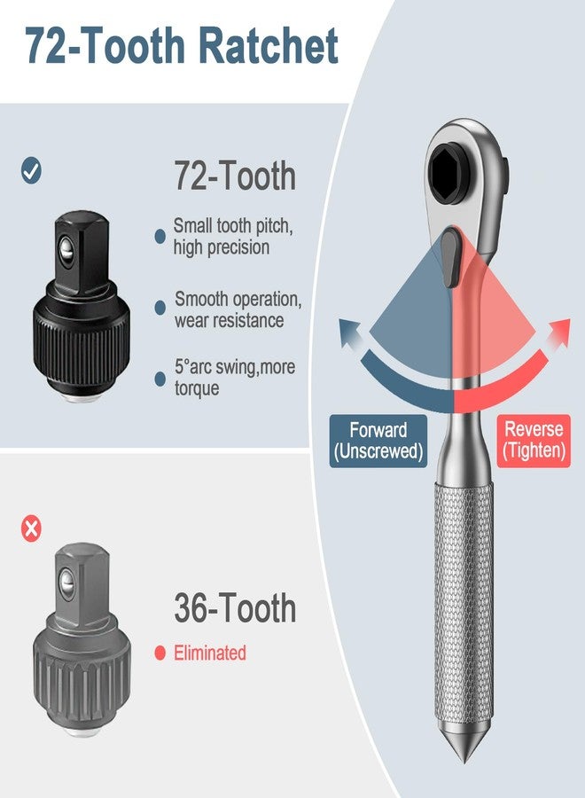 Ankilo Ratchet Screwdriver Set, 42 in 1 Torque Screwdriver Socket Set, DIY Torque Wrench with Flexible Shaft Extension Rod, Portable Repair Tool Kit for Home, Bike, Motorcycle Repairs for Christmas Gifts - Image 4