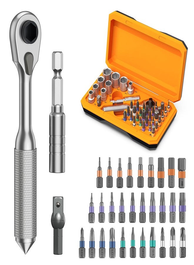 Ankilo Ratchet Screwdriver Set, 42 in 1 Torque Screwdriver Socket Set, DIY Torque Wrench with Flexible Shaft Extension Rod, Portable Repair Tool Kit for Home, Bike, Motorcycle Repairs for Christmas Gifts - Image 1