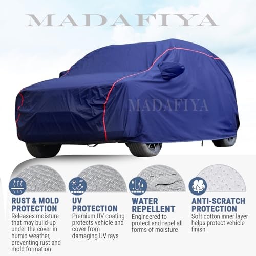 MADAFIYA Heavy-Duty Car Cover for Compatible with Toyota Urban Cruiser Hyryder (2023 to 2025 All Models) Deluxe Car Protection Cover – Waterproof & UV-Resistant All-Season Exterior Protection - Image 5