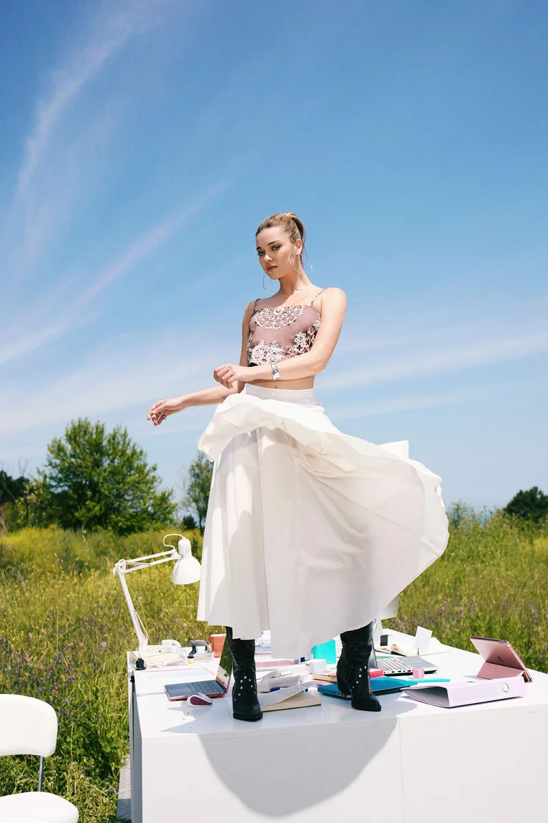 Defacto A Cut Poplin Lined Normal Waist Maxi Skirt