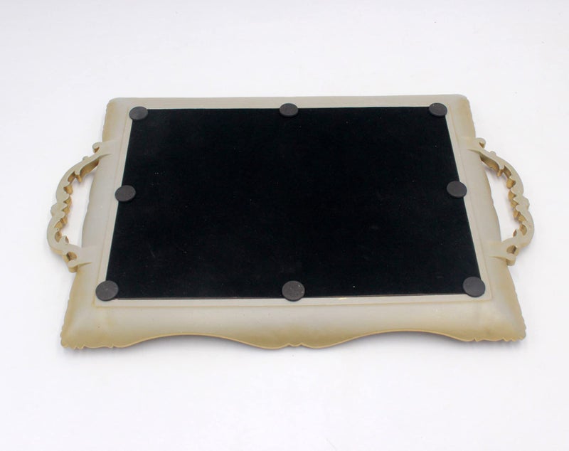 Tstarer Antique Decorative Gold Framed Square Mirror Tray, Jewelry & Cosmetics Organizer for Dresser, Square - 9.5" W x 14.5" L (Golden) - Image 5