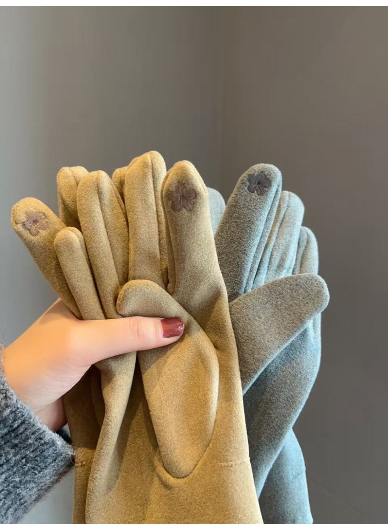 قفازات نسائية شتوية سميكة ودافئة وقفازات ركوب الدراجات - Image 4