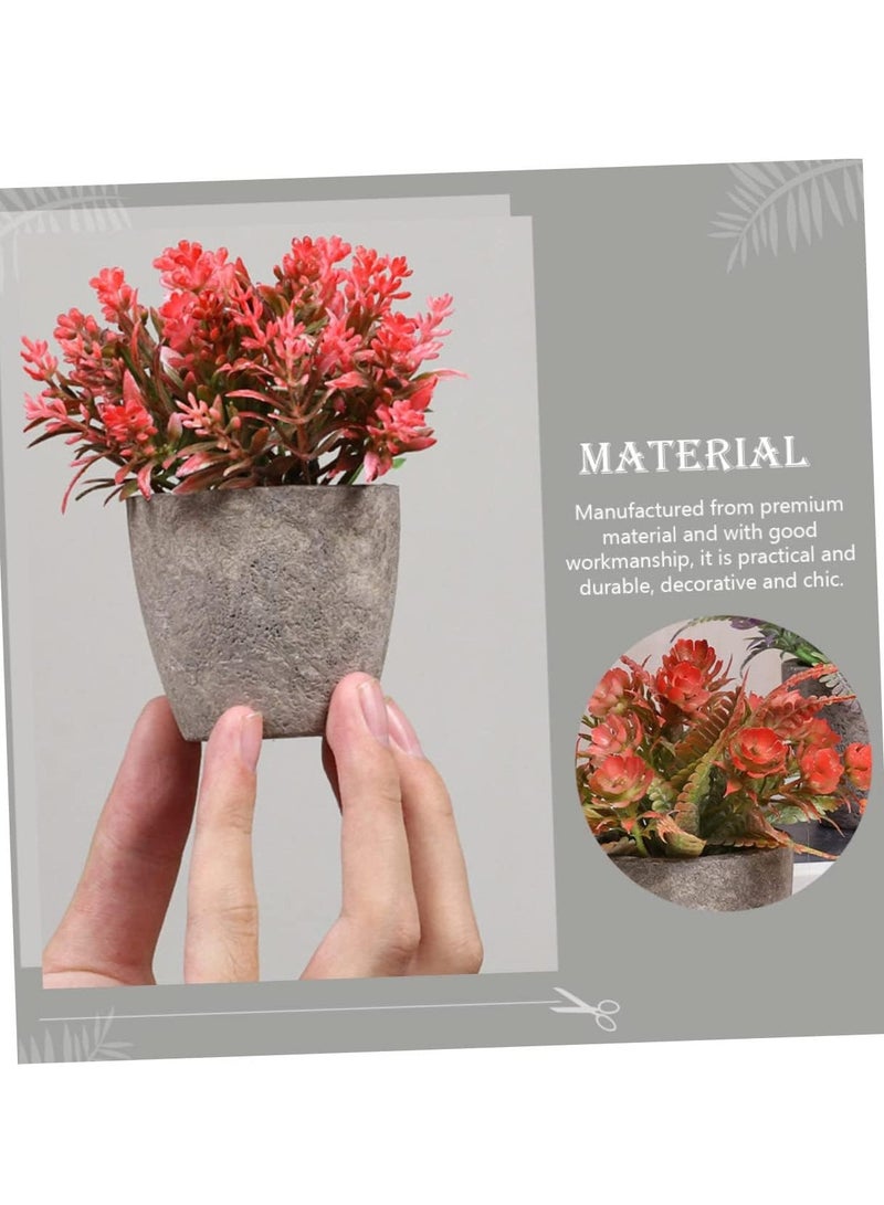 YelaJoy 6 Pcs Artificial Flower Plants , Indoor Mini Plastic Plants, Fake Topiary Shrubs Greenery Fake Potted Flowers for Home,Office,Room Table,Desk Table Decoration,Exquisite New House Gift - Image 5