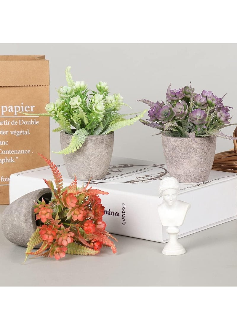 YelaJoy 6 Pcs Artificial Flower Plants , Indoor Mini Plastic Plants, Fake Topiary Shrubs Greenery Fake Potted Flowers for Home,Office,Room Table,Desk Table Decoration,Exquisite New House Gift - Image 2