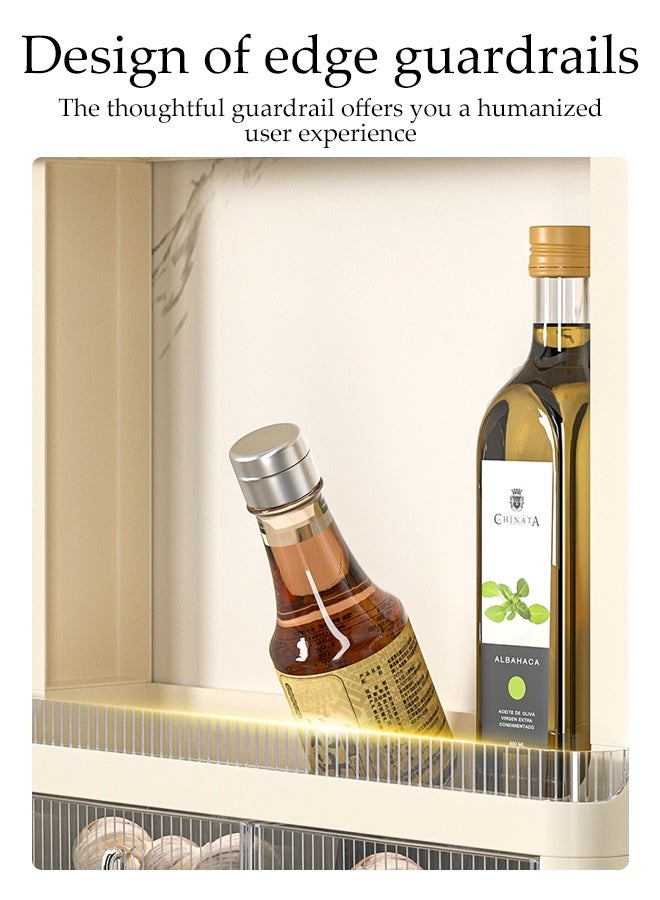 DUNISO Kitchen Wall Cabinet Multi Functional Kitchen Storage Rack with Hooks and Towel Rack Wall Mounted Bathroom Cabinet 3 Tier storage Cabinet 3 in 1 Hanging Heavy-Duty Pantry Storage Shelf for Kitchen and Bathroom - Image 5