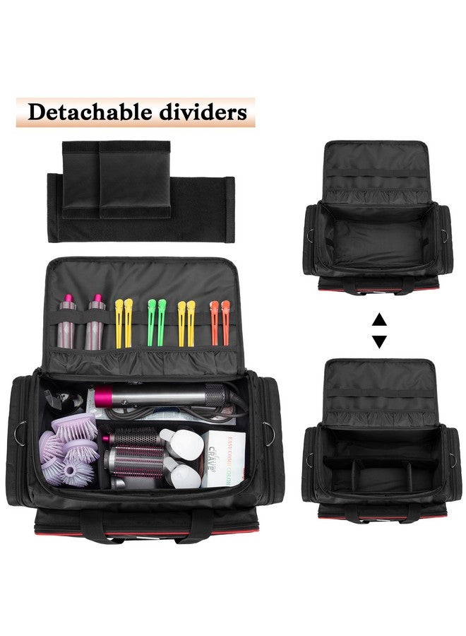 BAFASO BAFASO Large Capacity Hairdresser Bag with Adjustable Dividers, Travel Barber Case Holds Various Hair Cutting Tools (NO ACCESSORIES), Black - Image 3