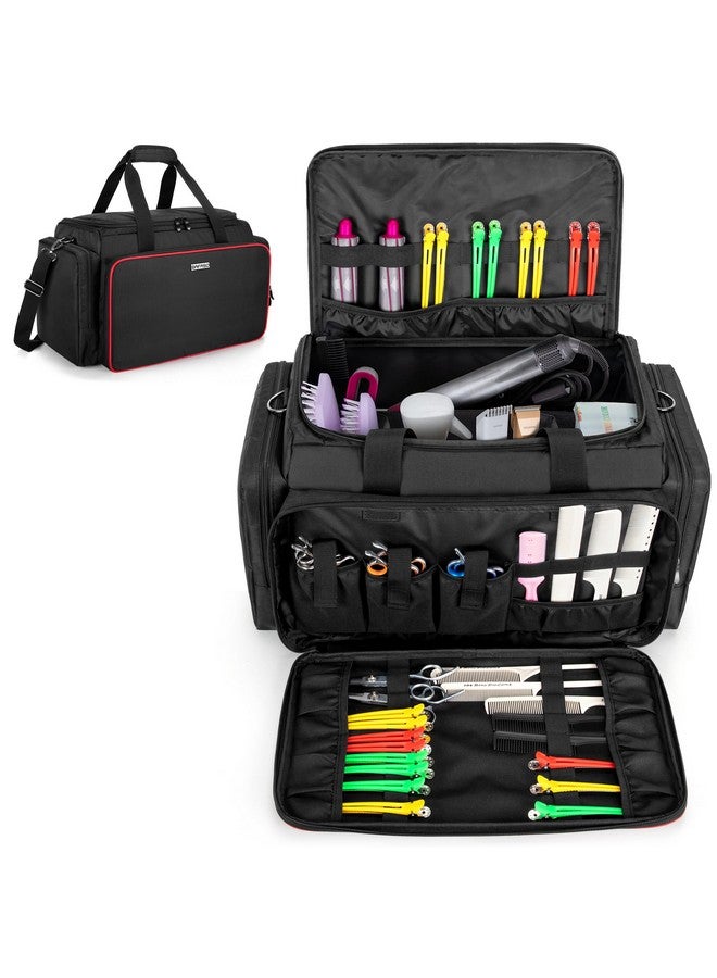 BAFASO BAFASO Large Capacity Hairdresser Bag with Adjustable Dividers, Travel Barber Case Holds Various Hair Cutting Tools (NO ACCESSORIES), Black - Image 1