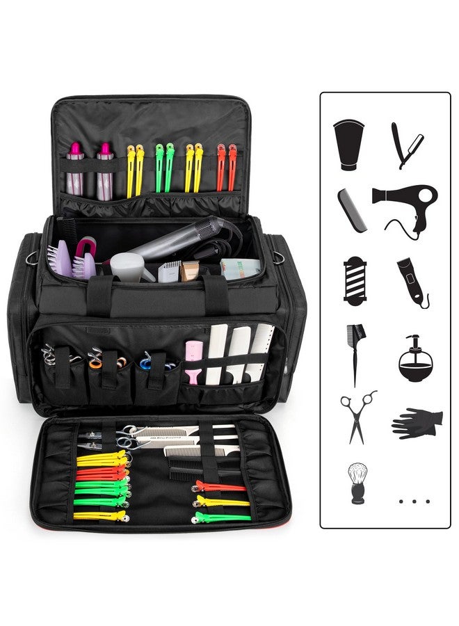 BAFASO BAFASO Large Capacity Hairdresser Bag with Adjustable Dividers, Travel Barber Case Holds Various Hair Cutting Tools (NO ACCESSORIES), Black - Image 2