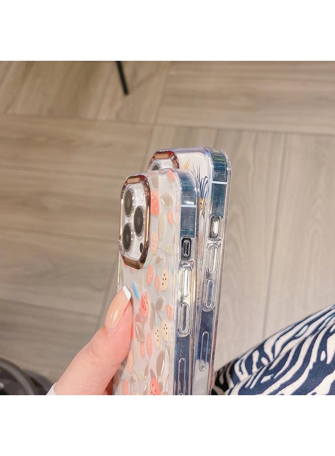 اس-توب جراب لهاتف iPhone 11 Pro Max، جراب هاتف مقاوم للصدمات بتصميم زهور مطلية بالكهرباء، مسحوق لامع - Image 5