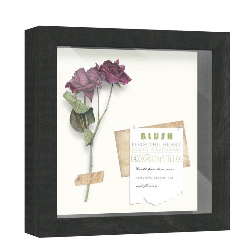 Frameworks 8x8 Driftwood Wooden Shadow Box Frome - Love Love Back Budged Glass و Consiss - Image 1