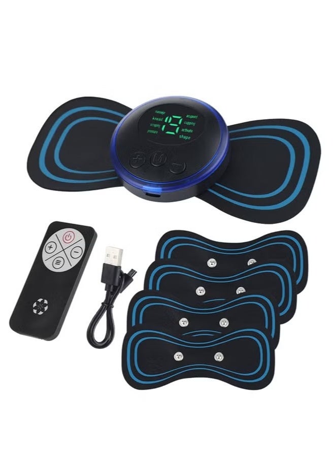 Generic 5 Pcs Microcurrent EMS Mini Massage Device - EMS Bioelectric Acupoints Massager Lymphatic Drainage Massage Pad Cordless Portable Mini Electric EMS Neck Massager for Pain Relief  - Image 1