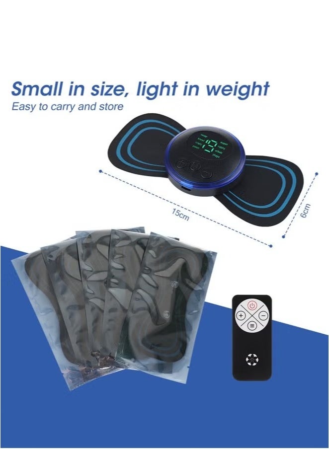 Generic 5 Pcs Microcurrent EMS Mini Massage Device - EMS Bioelectric Acupoints Massager Lymphatic Drainage Massage Pad Cordless Portable Mini Electric EMS Neck Massager for Pain Relief  - Image 3