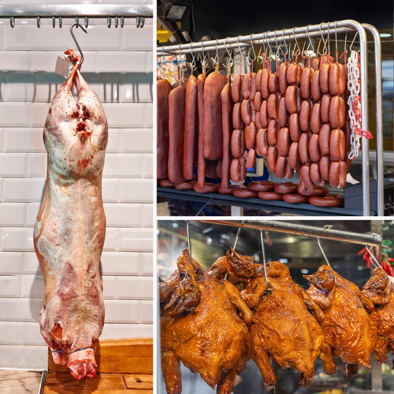 LayHyand 12 Pcs Meat Hooks, 5 Inch Butcher Hooks Stainless Steel (4MM Diameter), S Shaped Meat Processing Hooks for Hanging Bacon, Sausage, Hunting Smoking Ribs, Drying, Grillling BBQ For Kitchen, Market - Image 5