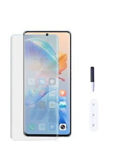UV Full Curved Edge Tempered Glass Shield Easy Install Kit for Tecno Spark 20 Pro Plus