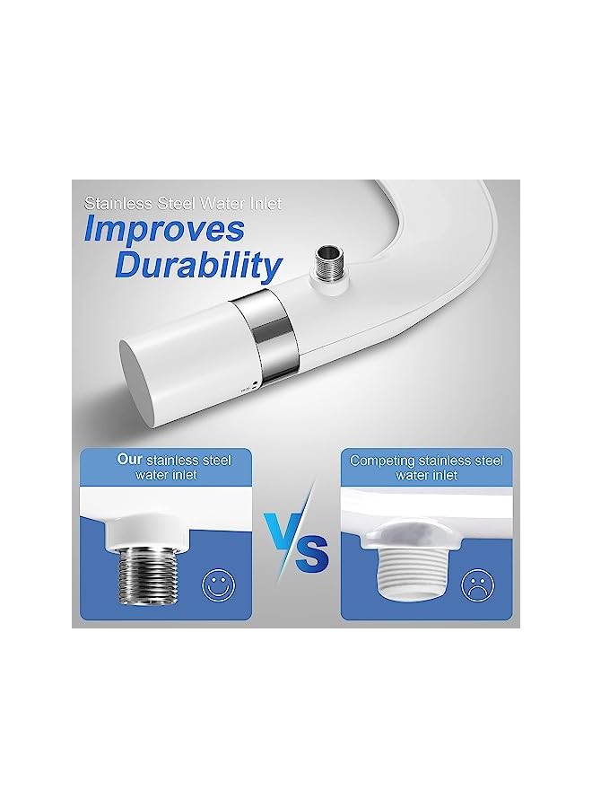 The Bros Ultra-Slim Bidet Attachment for Toilet Dual Nozzle (Feminine/Posterior Wash) Hygienic Bidets for Existing Toilets, Adjustable Water Pressure Cold Water Sprayer Baday with Stainless Steel Inlet - Image 5
