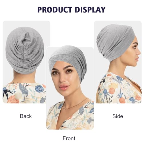 XEPST 4 PCS Hijab Undercap for Women, Islamic Muslim Under Hijab Cap Cross Turban Underscarf Solid Color Undercap Bonnet Inner Head Scarf Head Wraps Hair Turbans for Women Chemo Headwear Sleep Cap - Image 4