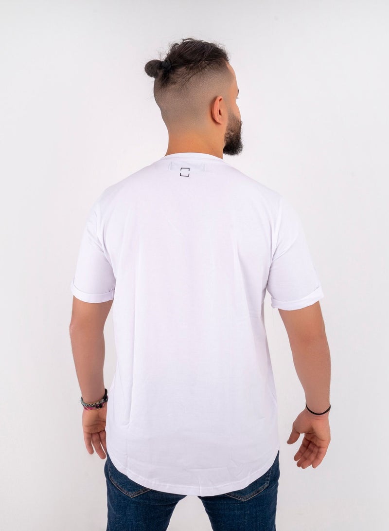 THOMAS-SQUARE cotton curved t-shirt - White – CL  - Image 2