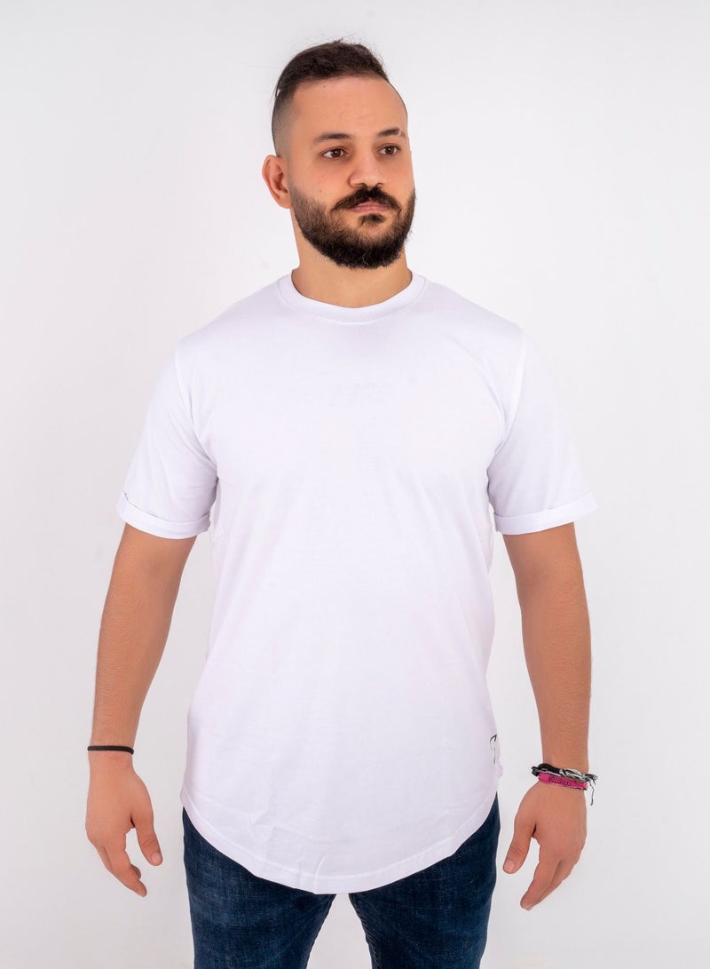 THOMAS-SQUARE cotton curved t-shirt - White – CL  - Image 4