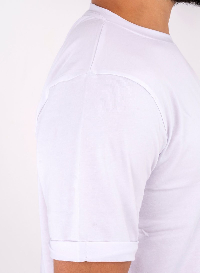 THOMAS-SQUARE cotton curved t-shirt - White – CL  - Image 3