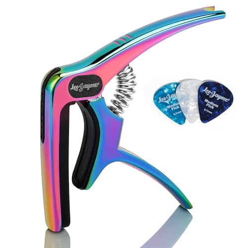 Leo Jaymz Heavy Duty Guitar Capo for Acoustic/Electric Guitars, Guitar Clip made of Zinc Alloy Metal, Guitar Clamp for Bass Classical Guitar, Ukulele, Mandolin,Banjo (Dazzling Purple) - Image 1