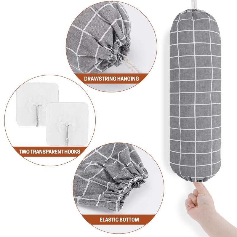 Swisselite 2Pcs Plastic Bag Holder  Reusable Plastic Bag Organizer Wall Mount  Large Grocery Bag Storage Dispenser  22X9 In - Image 3